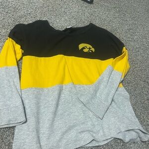 Black and Yellow Colorblock Long Sleeve Top